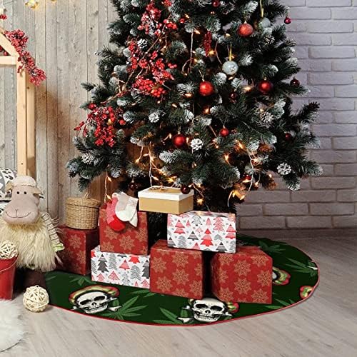 חצאית עץ חג המולד של גולגולת חצאית עץ חג המולד רכה מחצלת עץ מחצלת חג המולד לבית מסיבת חג 30 x30
