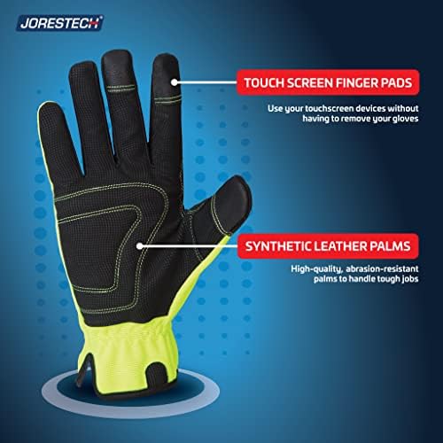 Jorestech High VIS בטיחות טכנולוגיית מסך מגע כפפות עבודה רב תכליתי