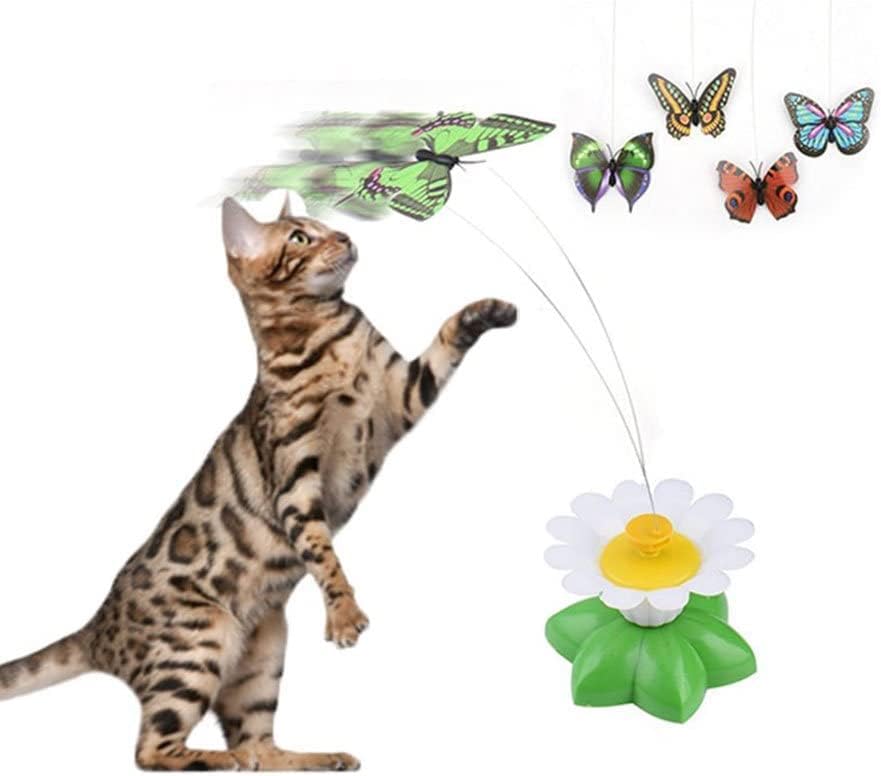 חתול מצחיק חשמלי סיבוב פרפר טיזר צעצוע אינטראקטיבי משחק