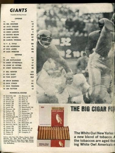 1964 Giants v Eagles NFL תוכנית 10/18 אצטדיון ינקי 80722B21 - תוכניות NFL