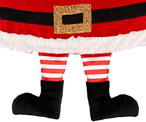 חצאית עץ חג המולד של Haokaini טבעת עץ חג המולד עם דפוס סנטה קלאוס