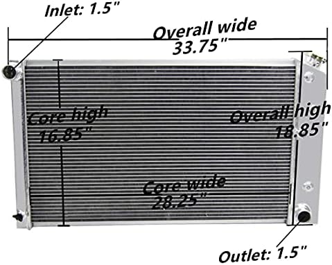 קולינגסקי 3 שורה כל אלומיניום רדיאטור עבור ג 'נרל מוטורס שברולט / ביואיק / ג' נרל מוטורס איסוף; אל קמינו, שבל אימפלה 1968-87