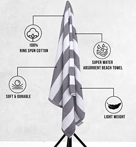 מגבות אוטופיה מגבת חוף קאבנה ומגבת רחצה לבנה - טבעת כותנה-מהירה-מייבשת מגבות מגבות בריכה-אולטרה-רכות.