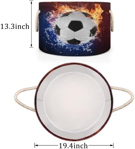 כדור כדורגל במי האש סלים עגולים גדולים לאחסון סלי כביסה עם ידיות סל אחסון שמיכות למדפי אמבטיה פחים לארגון ילדת גמילה של משתלה