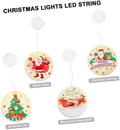 Homoyoyo 4 PCS אורות חג מולד תפאורה לקישוטים מוארים לבית אורות דקורטיביים ביתיים לעיצוב הבית סנטה קלאוס אורות חלון