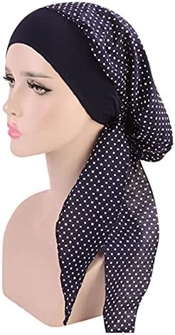 נשים מודפסות פרחוניות מזדמנים הודו חרוזים מוסלמים כובע ראש טורבן כותנה כותנה זנב זנב ראש צעיף גלישת כפה.