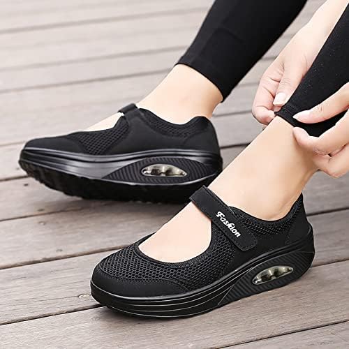 נעלי ריצה לנשים של PGOJUNI, כרית אוויר לנשים מחליקה נעלי הליכה נעלי הליכה-סוכרתיות עם נעלי תמיכה קשתות