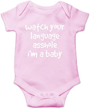 אופנות AW צפו בשפה שלך מטומטם אני תינוק - תינוק מצחיק וסרקסטי - חמוד מקשה אחת לתינוק תינוקת גוף גוף