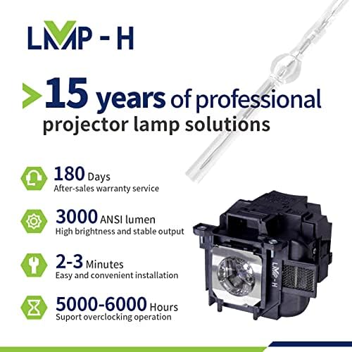 LMP-H ELP78 נורת מנורה להחלפה ל- EPSON ELPLP78 PowerLite ביתי קולנוע 2030 2045 2040 EX3240 EH-TW490 EB-X24 EH-TW5100 EH-TW5200